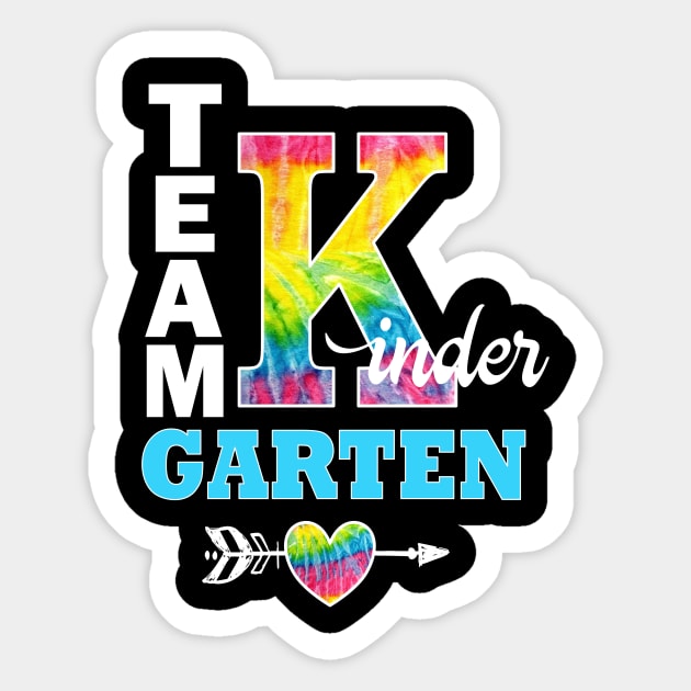 Team Kindergarten Tie Dye Jersey Style Teacher Student School Sticker by Kimmicsts